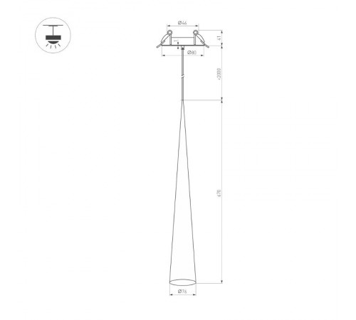 Светильник SP-STIRIA-L600-R76-5W Warm3000 (BG, 36 deg, 230V) (Arlight, IP20 Металл, 3 года)  054457  Arlight