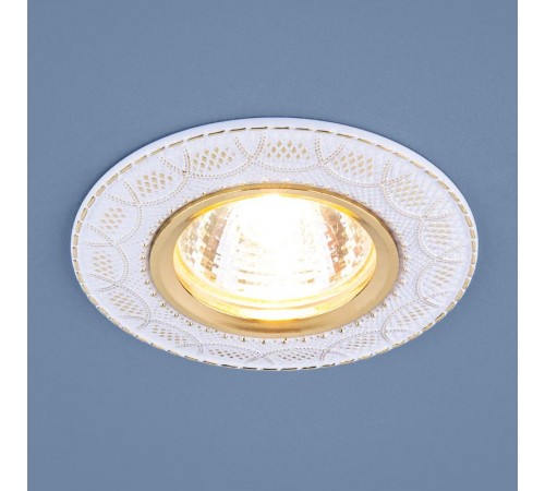 Светильник точечный встраиваемый 7010 MR16 WH/GD белый/золото  a036771  Elektrostandard