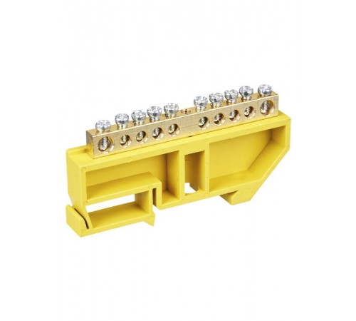 Шина PE "земля" на DIN-изоляторе ШНИ-6х9-10-Д-Ж  YNN10-69-10D-K05  IEK