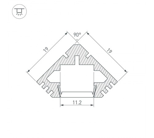 Профиль PDS45-T-2000  012053  Arlight