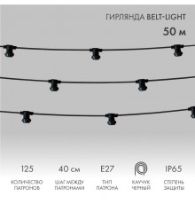 Шнур Belt-Light  2 жилы  шаг 40 см  патроны e27 влагостойкая IP65  331-212  NEON-NIGHT