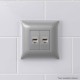 Компьютерная розетка RJ-45 без шторки в стену, кат.6А двойная экранированная, "Avanti", "Закаленная сталь"  4404774  DKC