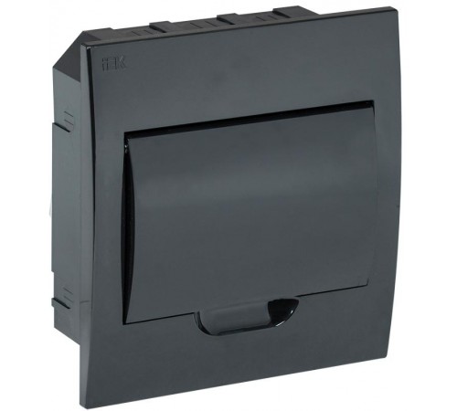 Корпус модульный пластиковый встраиваемый ЩРВ-П-8 черный с черной дверью IP41 KREPTA 3  MKP13-V-08-41-K02  IEK