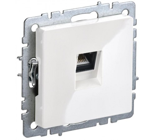 BRITE Розетка компьютерная RJ45 кат.5E РК10-БрБ белый без шторок  BR-K10-1-K01  IEK