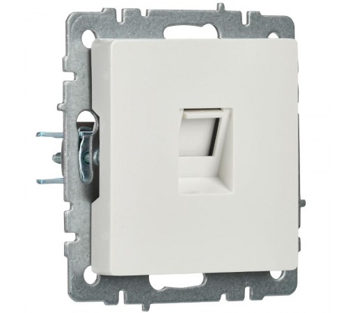 BRITE Розетка компьютерная RJ45 кат.5E РК10-БрБ белый без шторок  BR-K10-1-K01  IEK