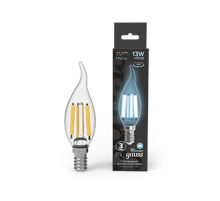 Лампа светодиодная Filament Свеча на ветру 13W 1150lm 4100К Е14 LED 1/10/50  104801213  Gauss