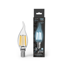 Лампа светодиодная Filament Свеча на ветру 13W 1150lm 4100К Е14 LED 1/10/50  104801213  Gauss