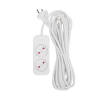 Удлинитель STANDARD 2 гнезда, 5м, 2х1,0мм, б/з, белый  13-4002  REXANT