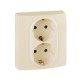 Розетка двойная с заземлением - Legrand Inspiria - со шторками в сборе 16А 250В безвинтовые зажимы - слоновая кость  673756  Legrand