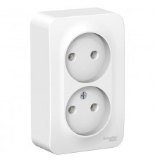 Blanca Белый О/У с монтажной пластиной Розетка 2-ая без заземления без шторок, 16А, 250В  BLNRA000221  SE