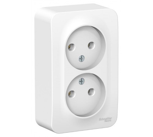 Blanca Белый О/У с монтажной пластиной Розетка 2-ая без заземления без шторок, 16А, 250В  BLNRA000221  SE