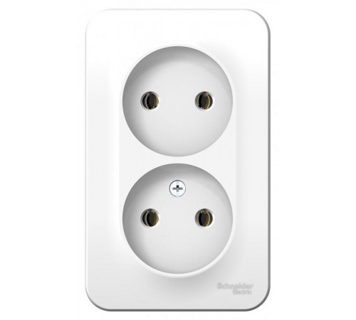 Blanca Белый О/У с монтажной пластиной Розетка 2-ая без заземления без шторок, 16А, 250В  BLNRA000221  SE