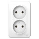 Blanca Белый О/У с монтажной пластиной Розетка 2-ая без заземления без шторок, 16А, 250В  BLNRA000221  SE