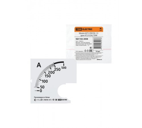 Шкала Ш72 250/5А-1,5 (для А72 Х/5А)  SQ1102-2058  TDM