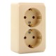 Этюд Кремовый О/У Розетка 2-ая с заземлением без шторок  PA16-007K  SE