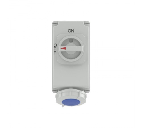 Розетка наружной уст. с механической блокировкой и боковым расположением разъема IP67 32А 2P+E 230В  DIS5613283  DKC