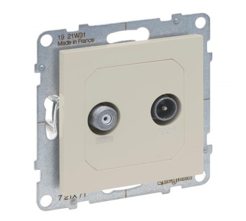 SUNO Розетка TV-SAT двухкабельная. Цвет "Слоновая кость"  721271  Legrand