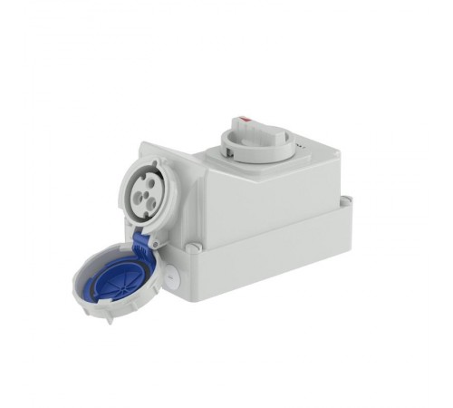 Розетка наружной уст. с механической блокировкой и боковым расположением разъема IP67 32А 2P+E 230В  DIS5613283  DKC