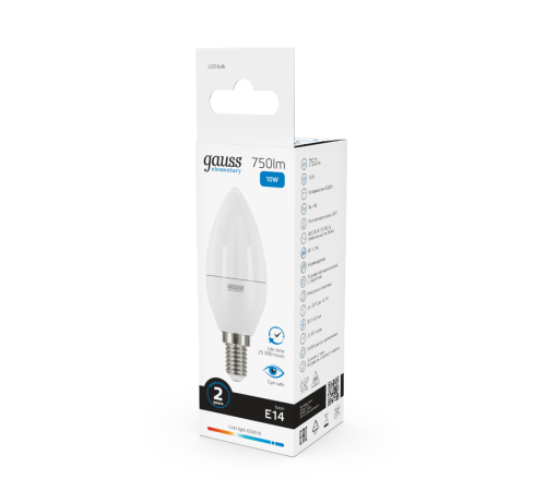Лампа светодиодная Elementary Свеча 10W 750lm 6500K Е14 LED 1/10/100  33130  Gauss