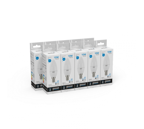 Лампа светодиодная Elementary Свеча 10W 750lm 6500K Е14 LED 1/10/100  33130  Gauss