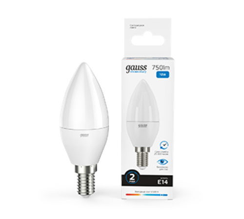 Лампа светодиодная Elementary Свеча 10W 750lm 6500K Е14 LED 1/10/100  33130  Gauss