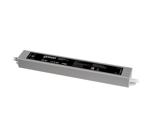 Блок питания для светодиодной ленты пылевлагозащищенный 30W 12V IP66  202023030  Gauss
