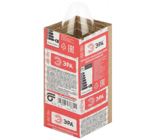 Лампа накаливания ЛОН ДС 40-230-Е14  (B36) свечка 40Вт 230В Е14 в гофре  Б0039125  ЭРА