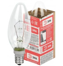 Лампа накаливания ЛОН ДС 40-230-Е14  (B36) свечка 40Вт 230В Е14 в гофре  Б0039125  ЭРА