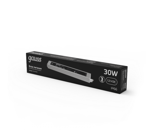 Блок питания для светодиодной ленты пылевлагозащищенный 30W 12V IP66  202023030  Gauss