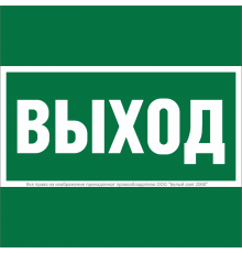 Пиктограмма (Наклейка )NPU-1818.E22 ''Выход" для PILOT   a21369  Белый Свет