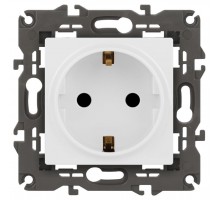 14-2102-01 Розетка с заземлением со шторками, 16A-250В, IP20, Эра Elegance, белый  Б0034272  ЭРА