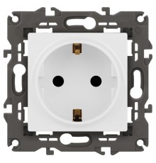 14-2102-01 Розетка с заземлением со шторками, 16A-250В, IP20, Эра Elegance, белый  Б0034272  ЭРА