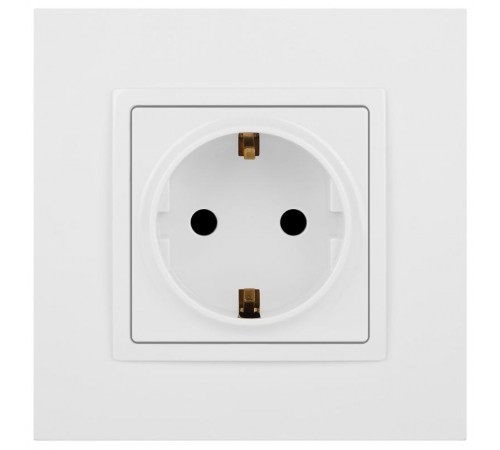 14-2102-01 Розетка с заземлением со шторками, 16A-250В, IP20, Эра Elegance, белый  Б0034272  ЭРА