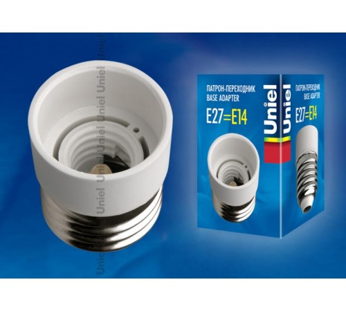 LH27-14L Переходник с цоколя Е27 на Е14 материал корпуса PBT  06471  Uniel