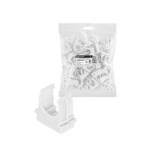 Крепеж-клипса для трубы 20 мм для прямого монтажа (100 шт.) белая SQ0405-8012 TDM