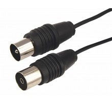 ВЧ кабель, ТВ гнездо - ТВ штекер, длина 1,5 метра, чeрный  17-5011  REXANT