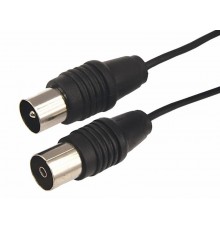 ВЧ кабель, ТВ гнездо - ТВ штекер, длина 1,5 метра, чeрный  17-5011  REXANT