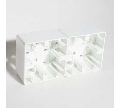 Коробка накладная квадратная на 2 поста, 86х86 (белый)  201302  SPL