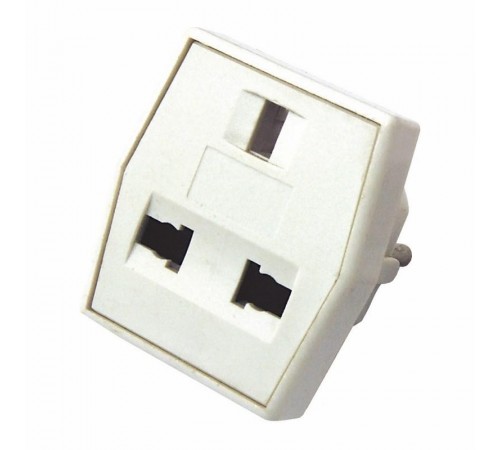 Сетевой переходник "Квадрат" белый  11-1011  REXANT