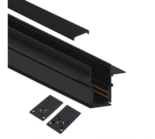 Шинопровод для низковольтных трековых светильников, черный, 1м, встраиваемый CABM1001  41963  FERON