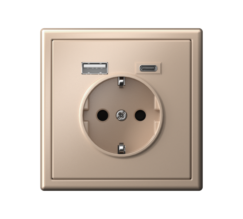 ArtGallery Песочный Розетка 16А с 2 USB A+C, 5В/2,4А/3,0А, 2х5В/1,5А, механизм  GAL001232  SE