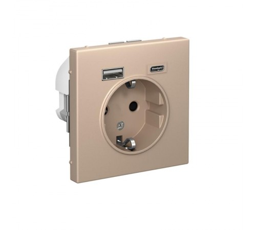 ArtGallery Песочный Розетка 16А с 2 USB A+C, 5В/2,4А/3,0А, 2х5В/1,5А, механизм  GAL001232  SE