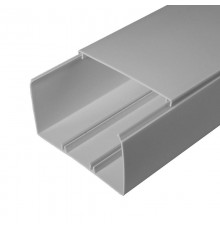 Кабель-канал серый RAL 7035 100х60 (16м/уп) 2-й замок в п/э   PR03.0082  ПРОМРУКАВ