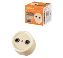 Розетка TV+R проходная сл. кость "Болонь"  SQ1820-0356  TDM