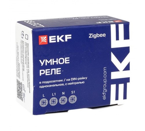 Умное реле в подрозетник 1-канальное с нейтралью Zigbee EKF Connect Select  ssh-1g-zb  EKF