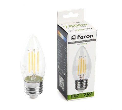 Лампа светодиодная, (7W) 230V E27 4000K, LB-66  38271  FERON