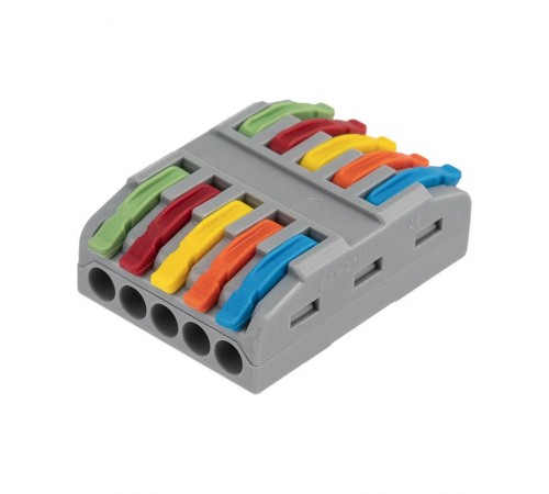 Клемма СМК 222-425 проходная 5 полюсов (0,08-4мм), серая (30 шт/уп)  07-5245  REXANT