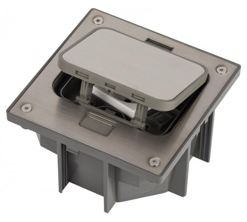 Люк напольный IP66 в бетон с розеткой, защёлка, цвет серый ОФИС 18-6001-03  Б0063266  ЭРА