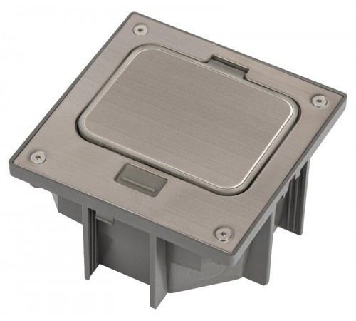 Люк напольный IP66 в бетон с розеткой, защёлка, цвет серый ОФИС 18-6001-03  Б0063266  ЭРА