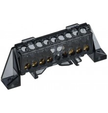 TEKFOR Шина N "ноль" в комбинированном DIN-изоляторе "Стойка" 6х9-(3+4)-Ч  TF-NN10-34-DP-K02  IEK